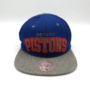 Detroit Pistons Mitchell & Ness Men O/S NBA Wool Blend Snapback Hat Cap 2014